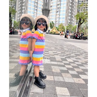 Đầm polo - đầm bé gái - chất liệu thun coton co giãn 4 chiều