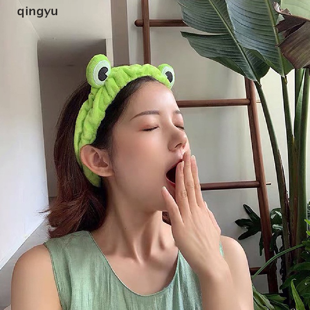 1 Băng Đô Trang Điểm Co Giãn Hình Ếch Vui Nhộn Dễ Thương