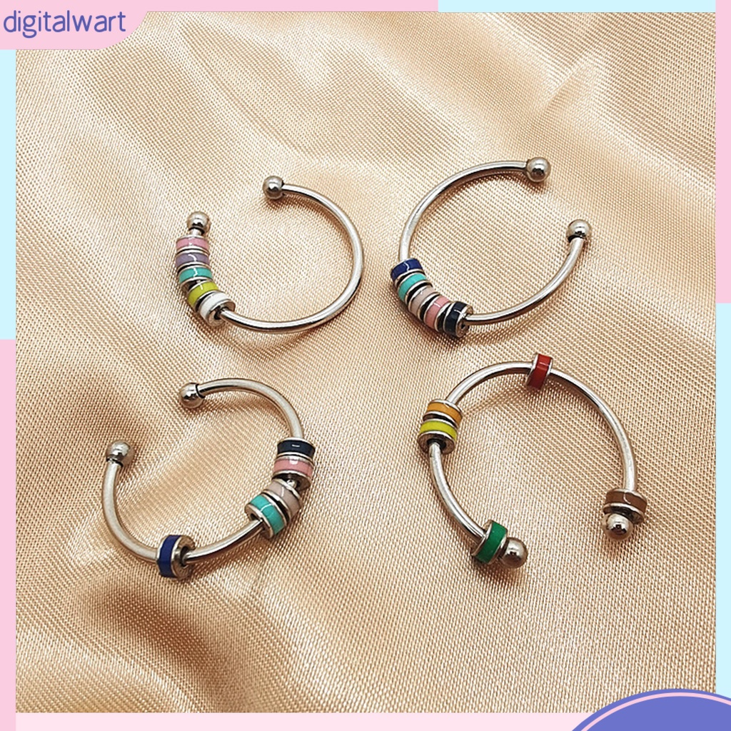 Nhẫn Hở Bằng Thép Không Gỉ Đính Hạt Resin Giải Tỏa Căng Thẳng Cho Văn Phòng