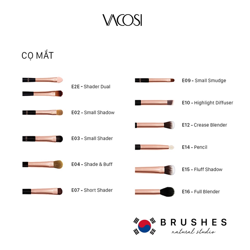 Cọ Phấn Mắt VACOSI E09 Nhấn Đuôi Mắt VACOSI - E09 SMALL SMUDGE BRUSH