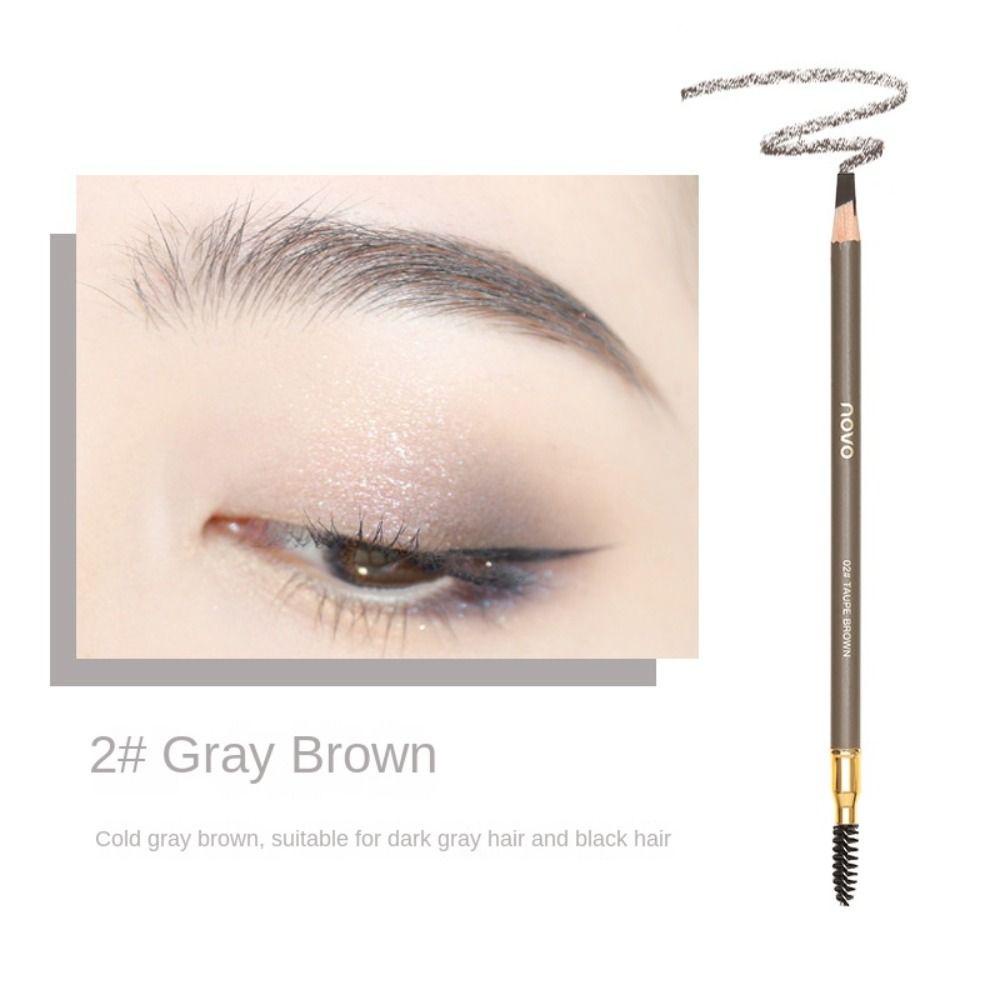 LOMBARD Bút Kẻ Lông Mày Hai Đầu Lâu Trôi Không Nhòe Kèm Cọ Trang Điểm Cho Nữ