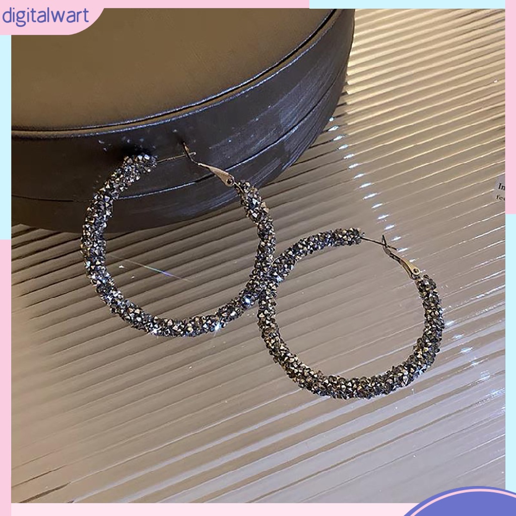 1 Đôi Bông Tai Đính Đá Lấp Lánh Thời Trang Dành Cho Nữ