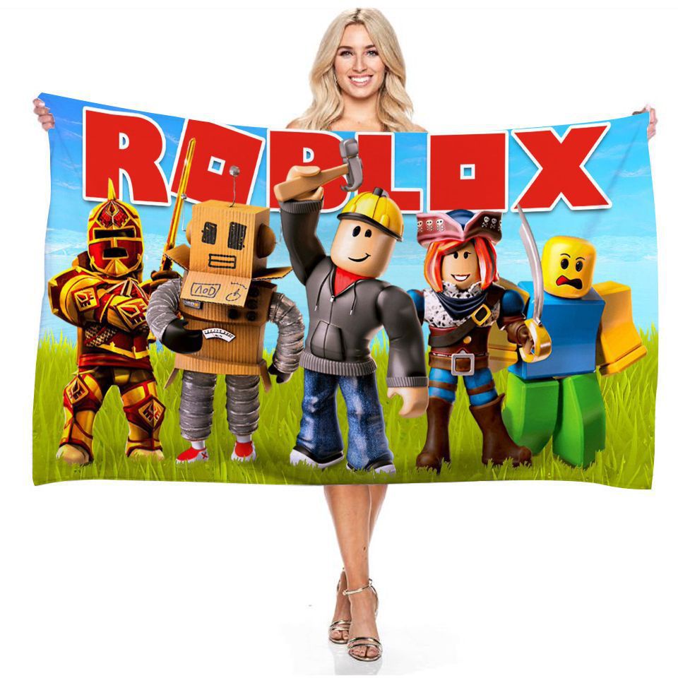 ROBLOX Khăn Tắm 75 * 150cm Họa Tiết Hoạt Hình Minecraft