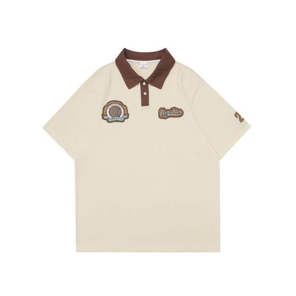 Áo polo Tay Ngắn Bằng Cotton In Họa Tiết Độc Đáo Phong Cách Hàn Quốc Thời Trang Cho Nữ