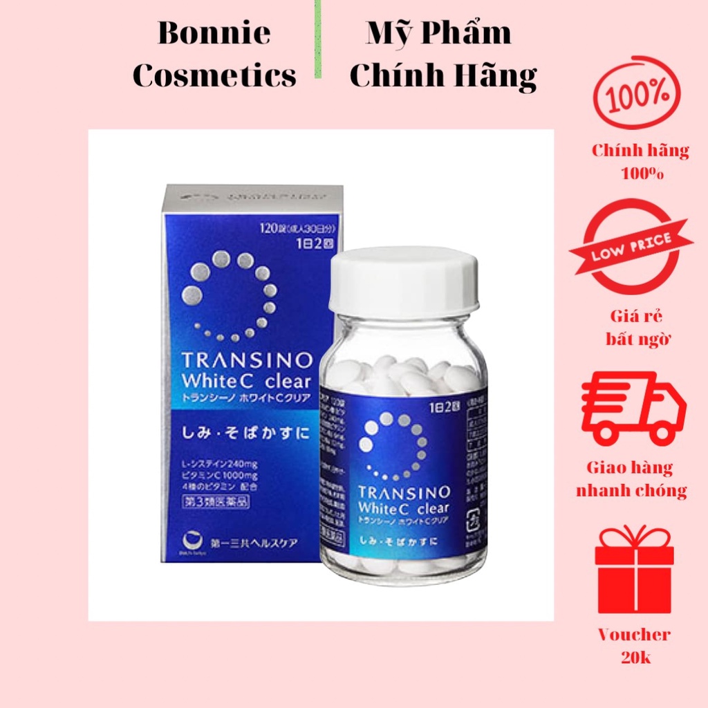 Viên uống sáng da giảm nám Transino 120 viên