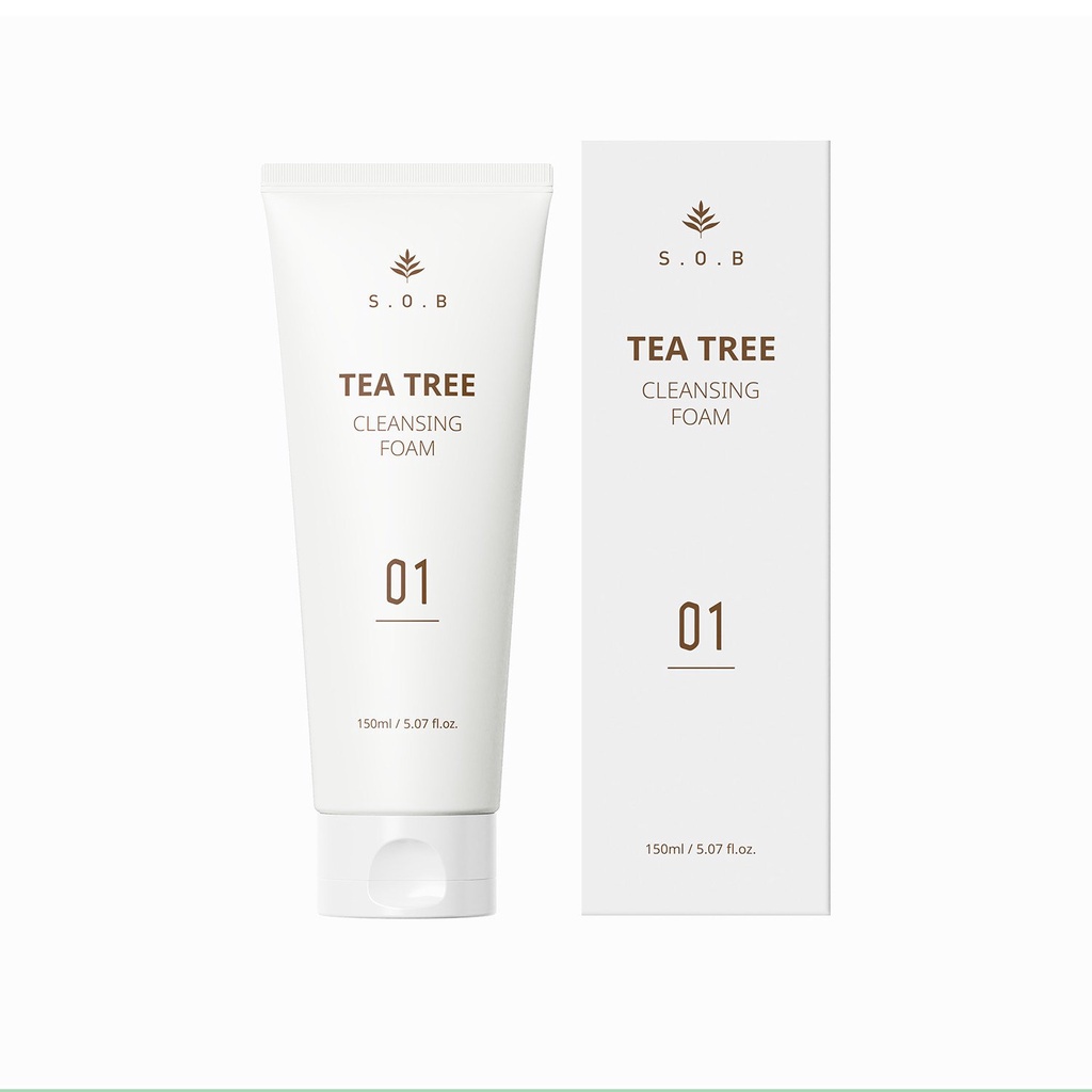 Sữa rửa mặt làm sạch và giảm mụn S.O.B Tea Tree Cleansing Foam 150ML