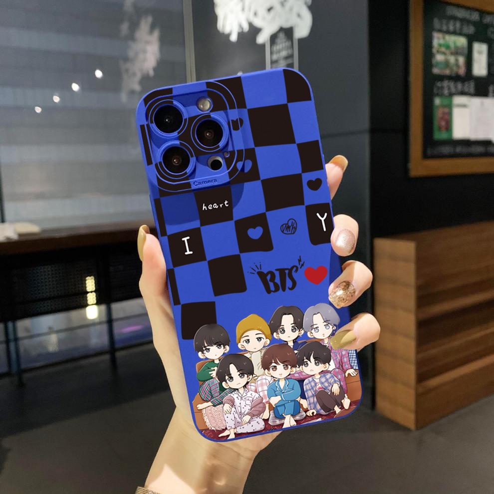 Ốp Điện Thoại Viền Vuông In Hoạt Hình BT21 Cho Samsung Galaxy S23 Ultra S23 + A04E A04 4G A14 A34 A54 5G A11 A50 M12