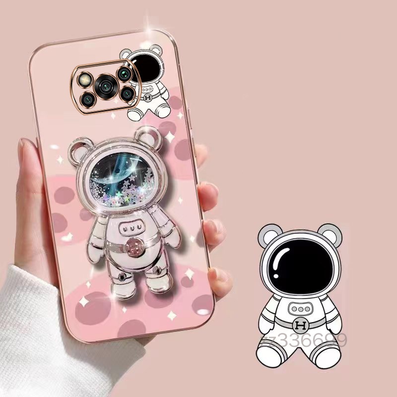 Ốp lưng Xiaomi poco x3 poco m3 poco m4 pro 4G poco x4 pro 5G C40 Ốp Điện Thoại TPU Siêu Mỏng Hình Gấu 3D Kèm Giá Đỡ Cho Xiaomi poco x3 poco m3 poco m4 pro 4G poco x4 pro 5G C40