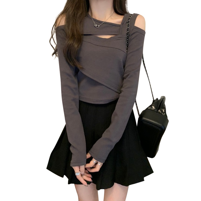 Áo kiểu SUXI tay dài hở vai màu trơn thời trang dành cho nữ