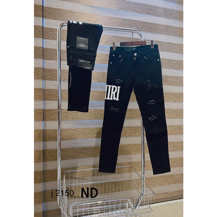 Quần jean nam cao cấp thêu khóa lệch form slim fit vải dày co giãn 4 chiều-AHFASHION | BigBuy360 - bigbuy360.vn