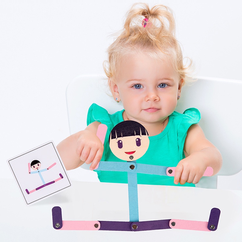 Đồ Chơi Người Đàn Ông Bằng Gỗ Có Thể Di Chuyển Theo Phương Pháp Montessori Giúp Bé Học Hỏi