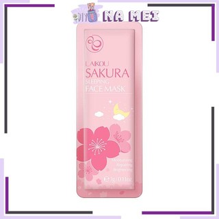 Lẻ 1 Gói Mặt nạ ngủ chiết xuất Hoa Anh đào dưỡng ẩm phục hồi sáng da gói nhỏ tiện lợi du lịch