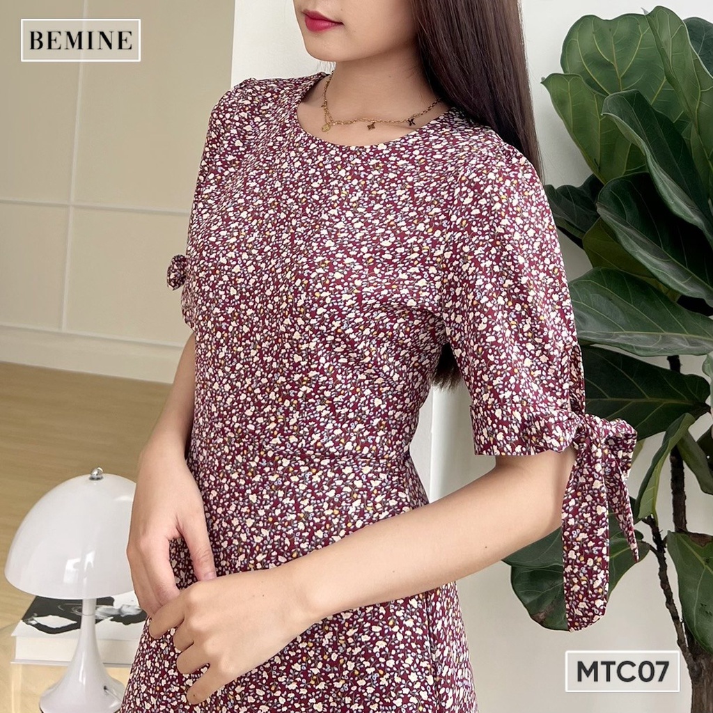 Đầm tay ngắn cột nơ BEMINE MTC07