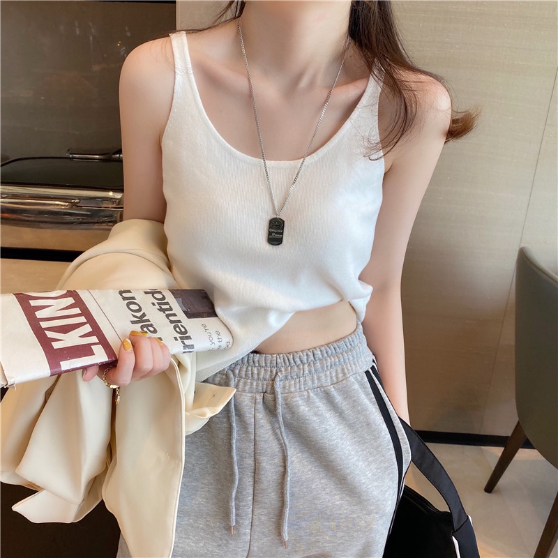 Áo Tank Top Màu Trơn Thiết Kế Mới Quyến Rũ Thời Trang Dành Cho Nữ