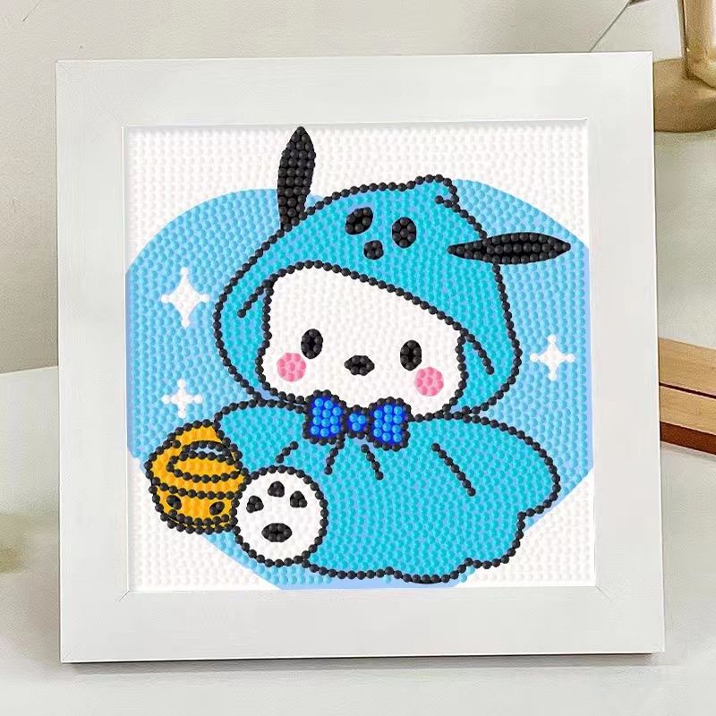 Mới Bộ Tranh Đính Đá Tự Làm Hình Cún Kuromi Cinnamon Cho Bé