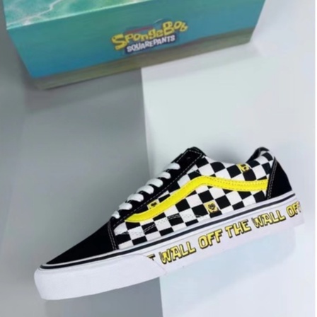 Giày Sneaker VANS Cổ Thấp Họa Tiết Sọc Caro Trắng Đen Thời Trang Cho Nam Và Nữ