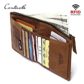 Bóp Ví Đứng Bỏ Túi Da Bò Thật Cao Cấp AM1234 Contacts - Hàng Nhập Khẩu Nam Nữ I