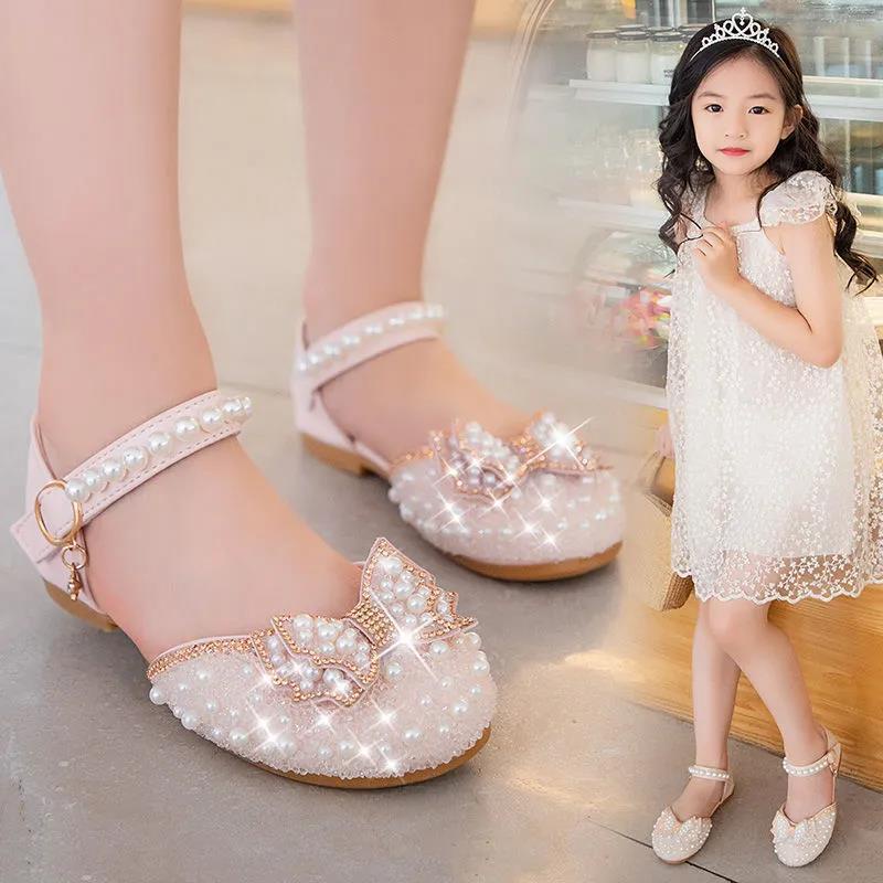 Giày Sandal Công Chúa Đính Đá Pha Lê Phong Cách Hàn Quốc Thời Trang Mùa Hè Mới 2023 Dành Cho Bé Gái