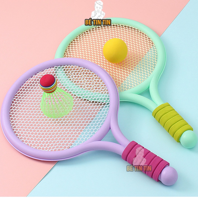 Bộ đôi vợt tennis và bộ đánh bóng bàn đồ chơi cho bé