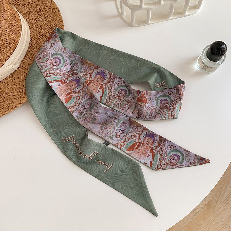 Băng Đô Cài Tóc Lụa Hai Mặt 160cm Phong Cách Retro Nghệ Thuật