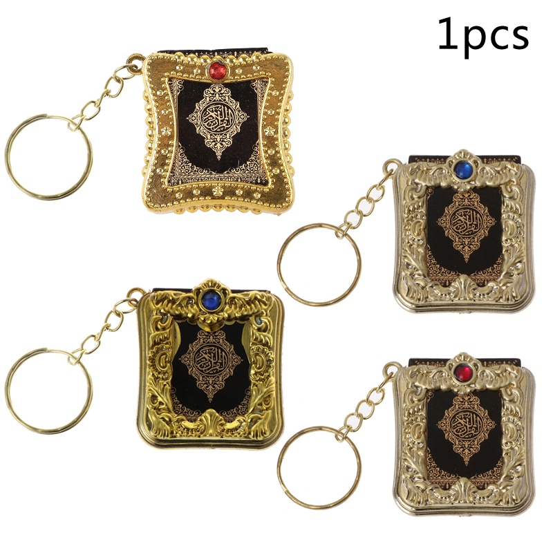 Seng Móc Khóa Mini Ark Quran Hình Quyển Sách Thật Đọc Giấy Thật Kiểu Hồi Giáo Cho Nam Và Nữ