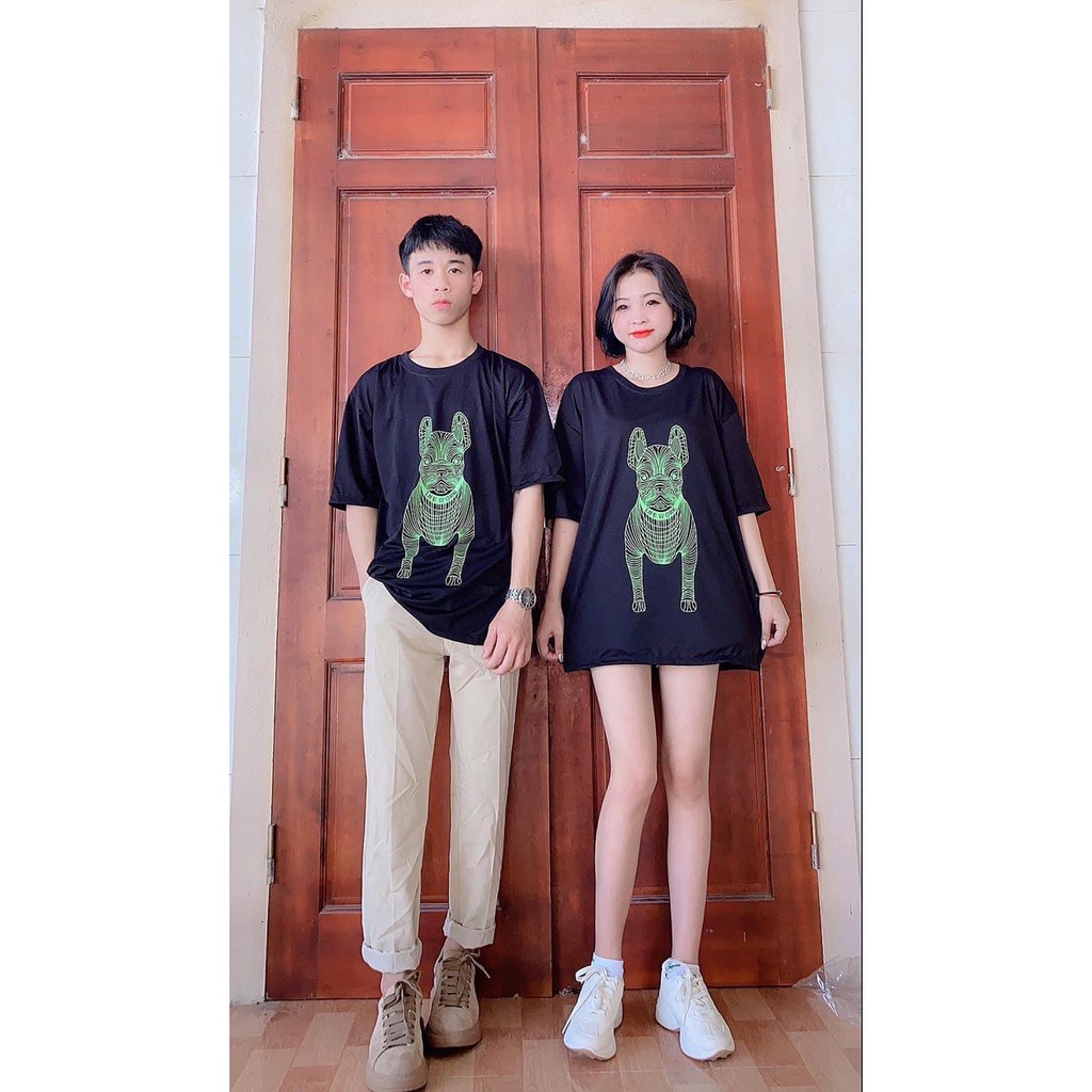 Áo Phông Cổ Tròn Nam Nữ In 3D Hình Chó 2 Mặt ,Cotton 100% Kiểu Dáng Trẻ Trung Năng Động