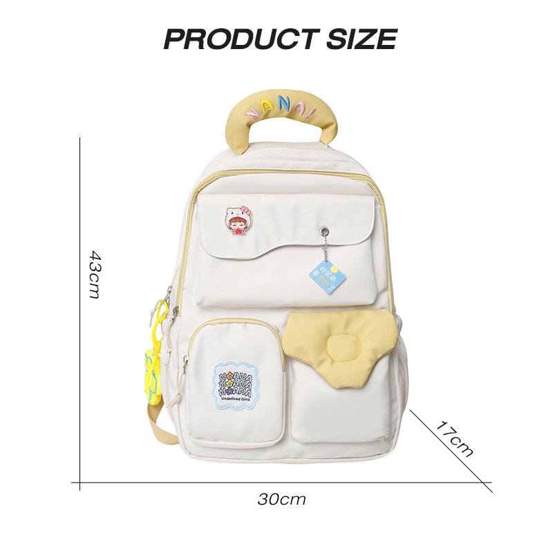 CATIMINI Ba Lô nylon Siêu Nhẹ Chống Thấm Nước Sức Chứa Lớn Phong Cách Hàn Quốc Đơn Giản Và Bền Bỉ Dễ Phối Đồ Dành Cho Học Sinh