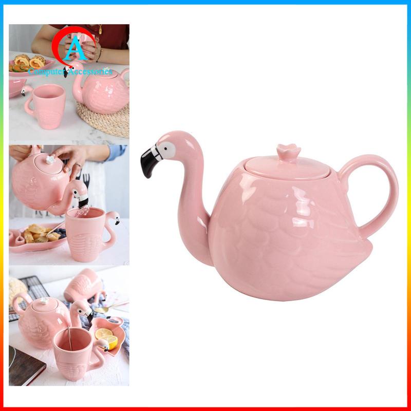 Ấm Trà Sứ Hình Chim Hồng Hạc 3D Sáng Tạo