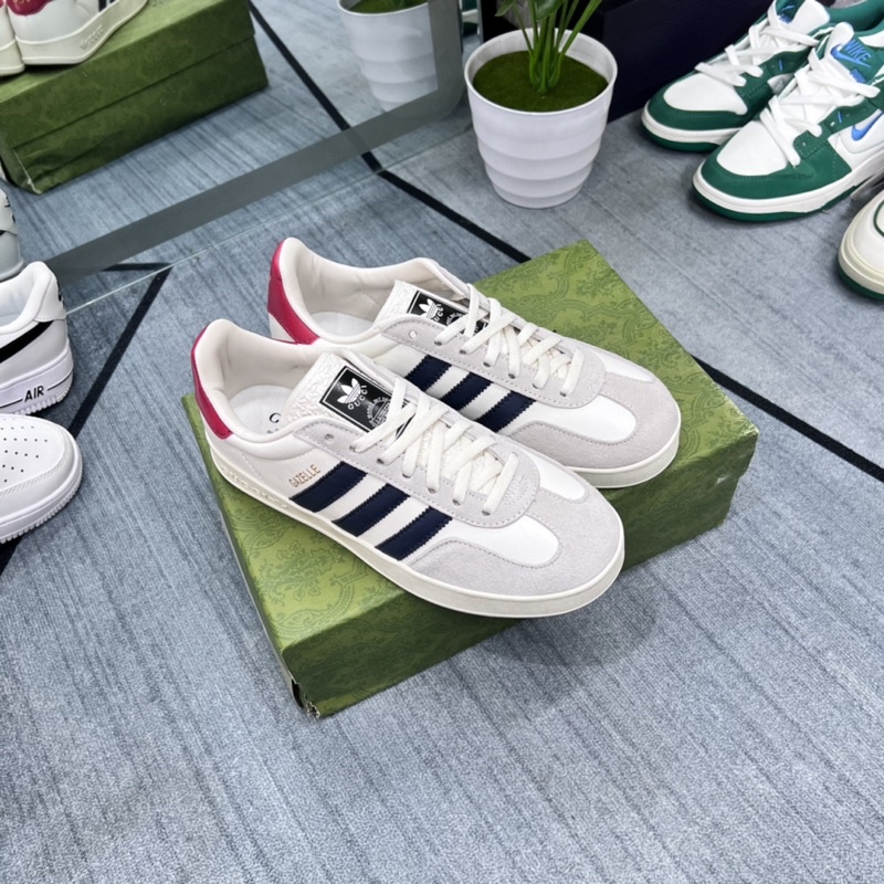 Giày Adidas x Guci Gazelle White Black - Trắng Kem Collad