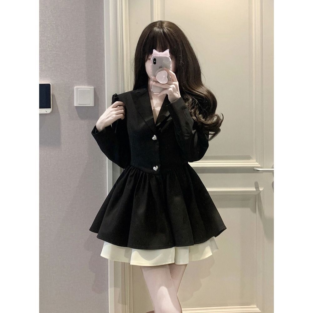 Đâm babydoll Đầm Công Chúa Màu Đen Dáng Dài Xinh Xắn Thời Trang Theo Phong Cách Pháp Cho Nữ