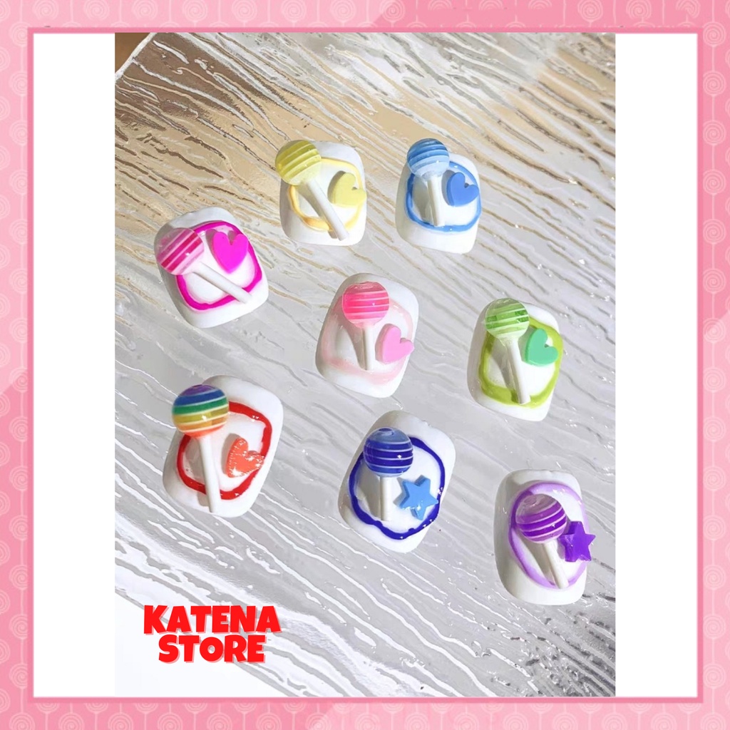 Charm Trang Trí Móng Tay Hình Kẹo Mút 3D Dễ Thương