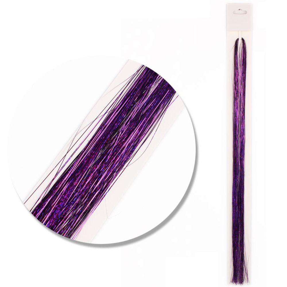 WMES15H Bím Tóc Giả Bằng Sợi Tổng Hợp Màu Bạc Lấp Lánh Thời Trang