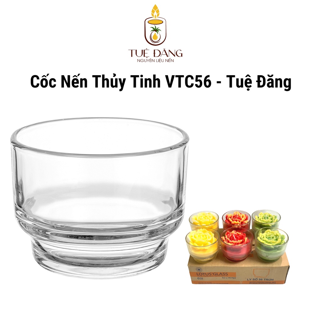 BỘ 6 LY THỦY TINH LOTUS GLASS SỐ 56 TRƠN làm nến cốc