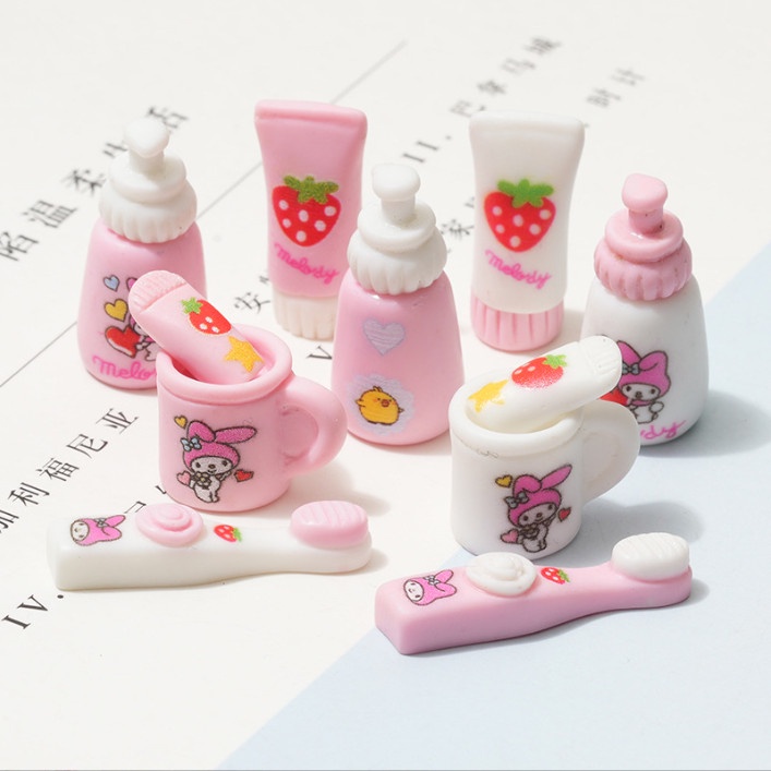 Mô hình các loại vật dụng phòng tắm trang trí nhà búp bê, decor dollhouse