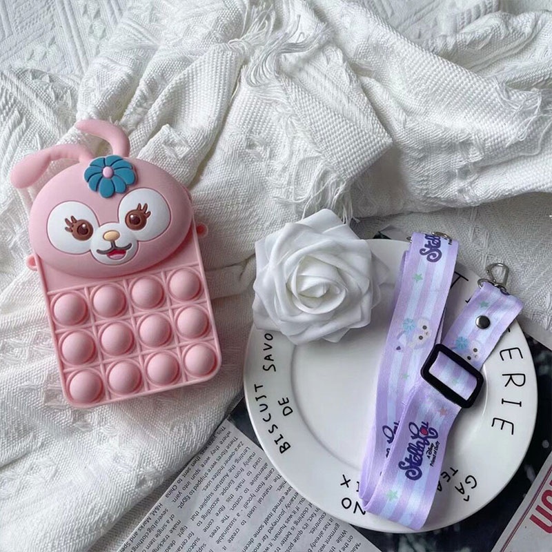 Bololo Túi Đựng Son Môi Chìa Khóa Tiền Xu Bằng Silicon Hình Vuông Xingdelu rat Dễ Thương Và Thời Trang