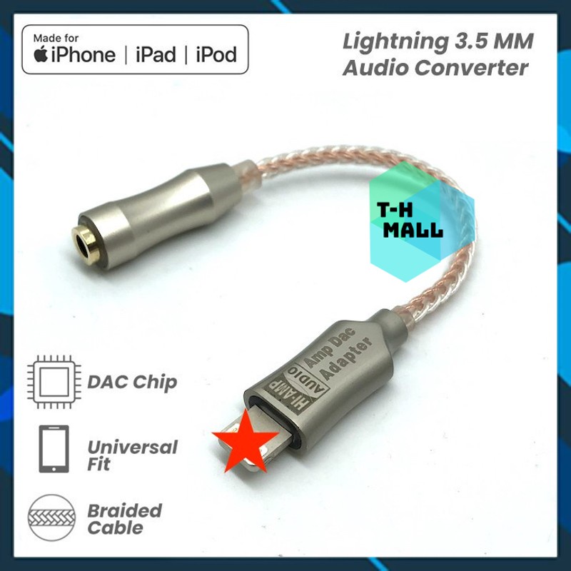 Bộ Khuếch Đại Tai Nghe chân cắm Light.ning ip Sang DAC 3.5Mm Bộ Giải Mã Kỹ Thuật Số Bộ Chuyển Đổi Âm Thanh Hifi Aux