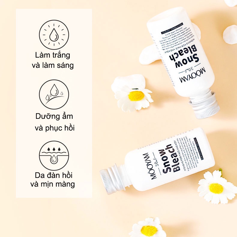 Kem làm trắng da toàn thân snow bleach cream 30ml Làm trắng da vùng dưới cánh tay, mông, đùi, khớp, vùng kín