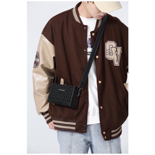 Túi đeo chéo Túi đeo vai Unisex da pu cao cấp dập vân cá sấu