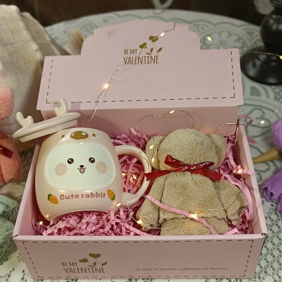 Ly Sứ Cute Chất Lượng Cao Đáng Yêu 450ml, Cốc Sứ Có Nắp Giá Đỡ Điện Thoại Và Hộp Quà Tặng Dễ Thương