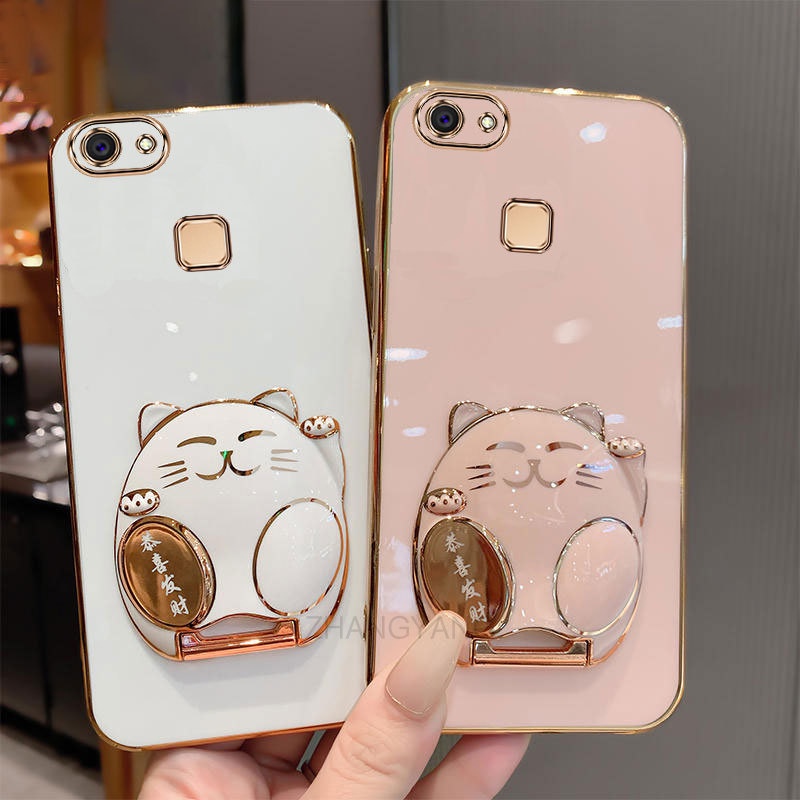 ốp lưng vivo v7 plus y79 v7 ốp điện thoại TPU Silicon Mềm Họa Tiết Mèo 3D Có Giá Đỡ Cho vivo v7 plus y79 v7