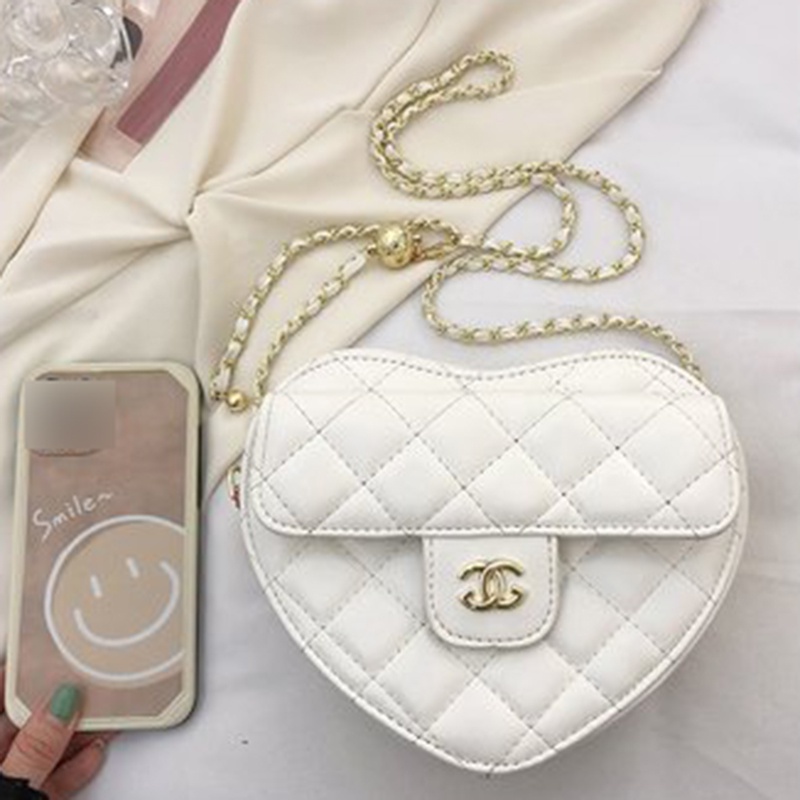 Túi Đeo Vai Dây Xích Hình Trái Tim Thời Trang Dành Cho Nữ