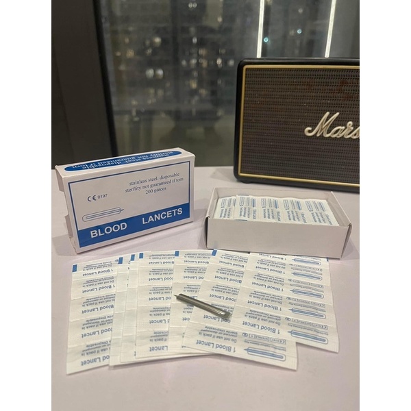 Loại 1 Sắc Bén Kim chích mụn LANCETS hộp 200 chiếc