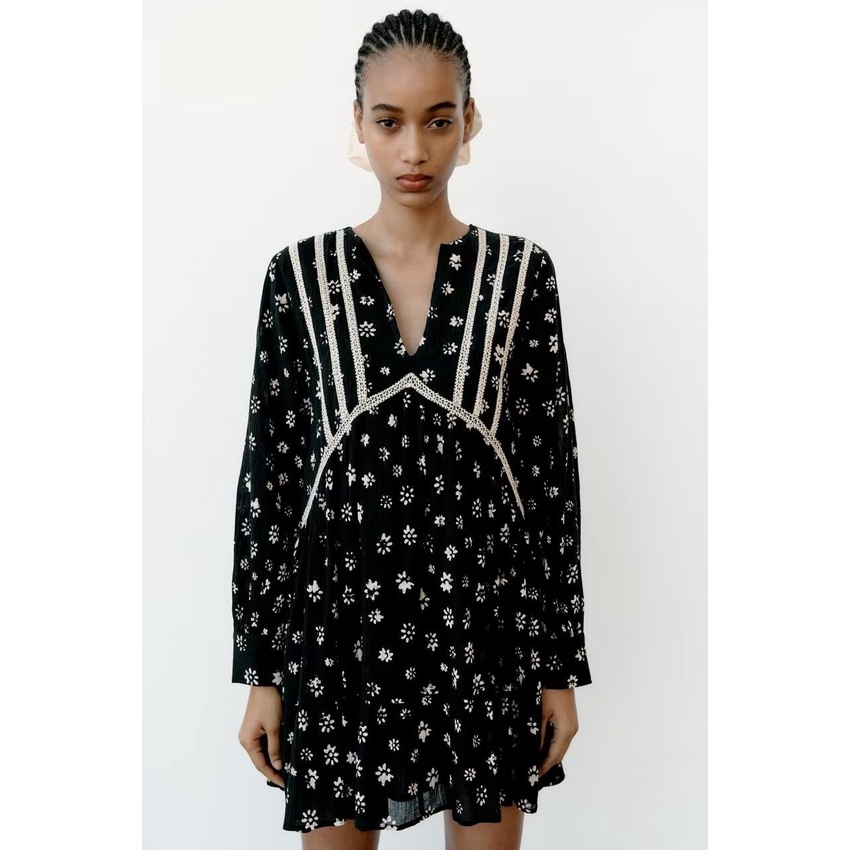 Đầm In Họa Tiết Phong Cách Châu Âu Thời Trang Xuân Hè Mới 2023 O1736