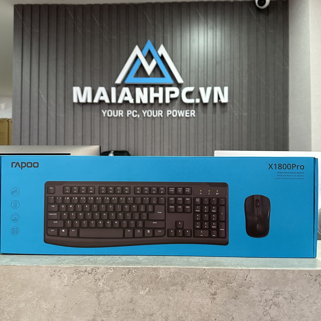 Bộ bàn phím chuột không dây Rapoo X1800PRO chính hãng bảo hành 24th