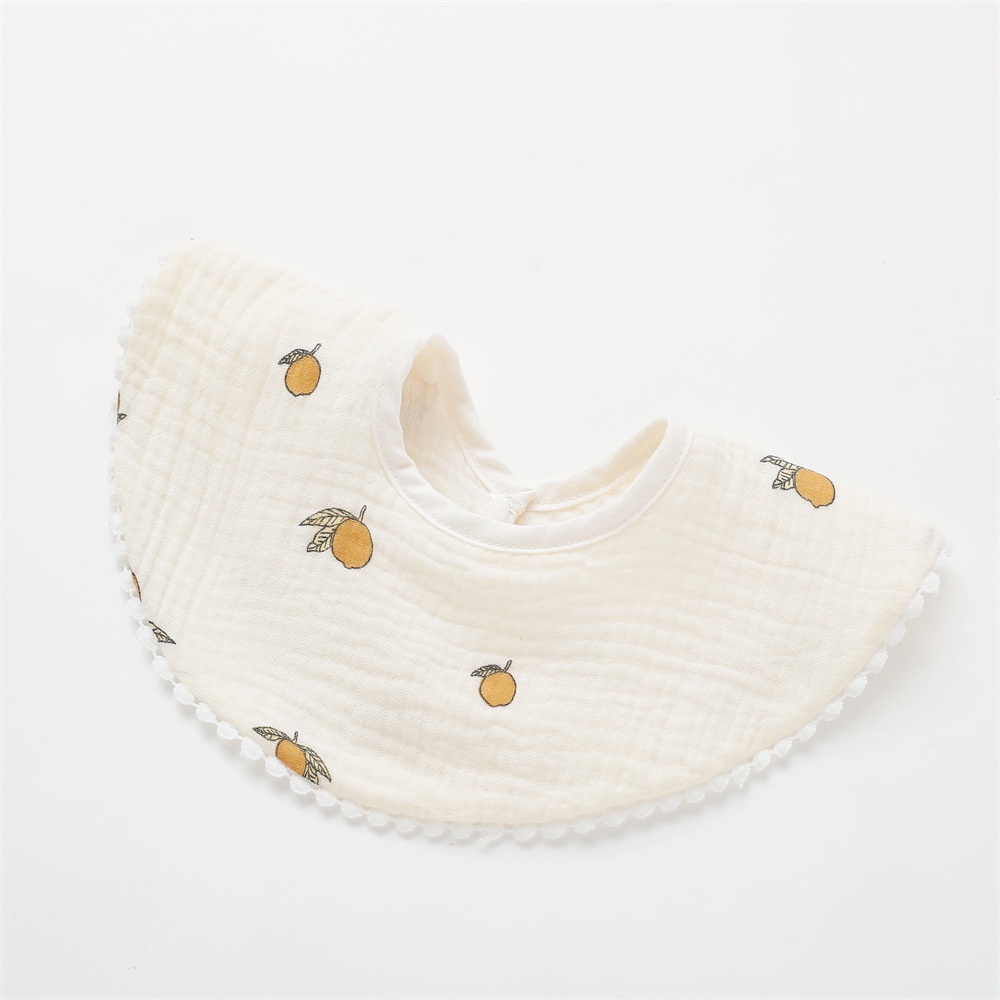 Yếm đeo cổ Miseo.vn dáng tròn ăn dặm xoay 360 cho bé vải xô muslin cotton cao cấp 4 lớp an toàn yếm dãi cho trẻ sơ sinh