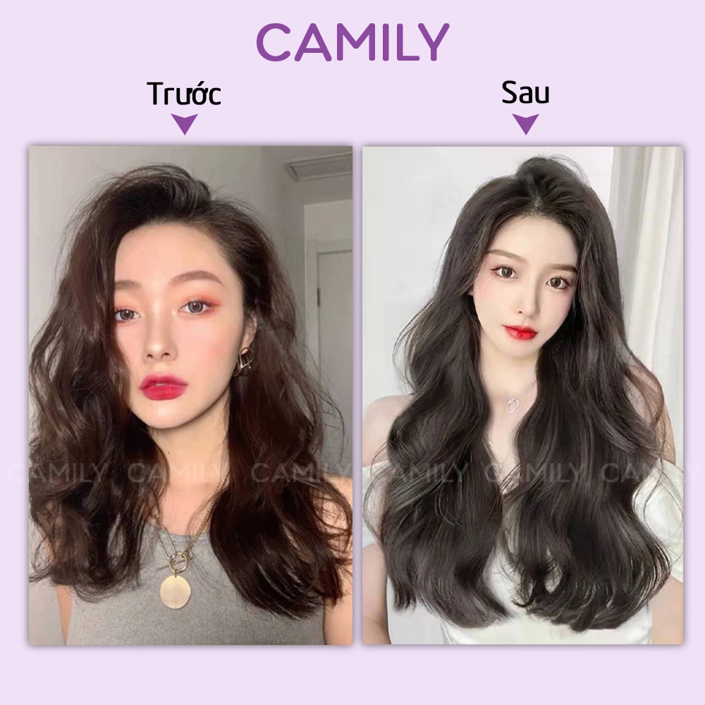 Tóc giả nữ Camily kẹp tóc chữ U 5 phím xoăn sóng làm dày tóc CM05