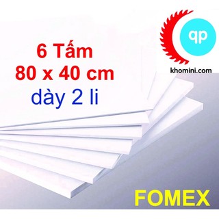 6 tấm fomex dày 2 li, kích thước 80x40cm - tấm pvc foam làm nội thất, mô hình hanmade, kiến trúc, tàu thuyền