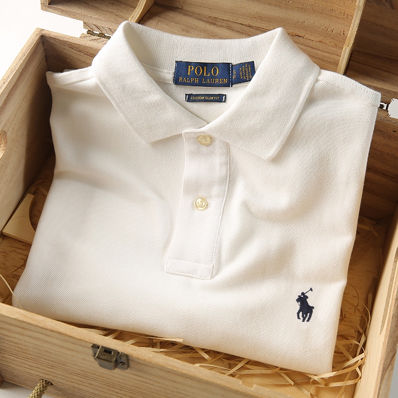 Áo polo Cotton Nguyên Chất Ngắn Tay Thêu Nhãn Cổ Điển Thời Trang Mùa Hè Cho Nữ