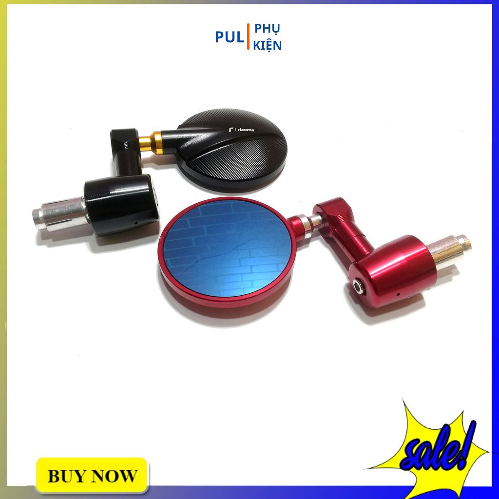 Gương xe máy Rizoma gù tròn nhôm cao cấp cho Wave AB SH SH Mode Airblade...