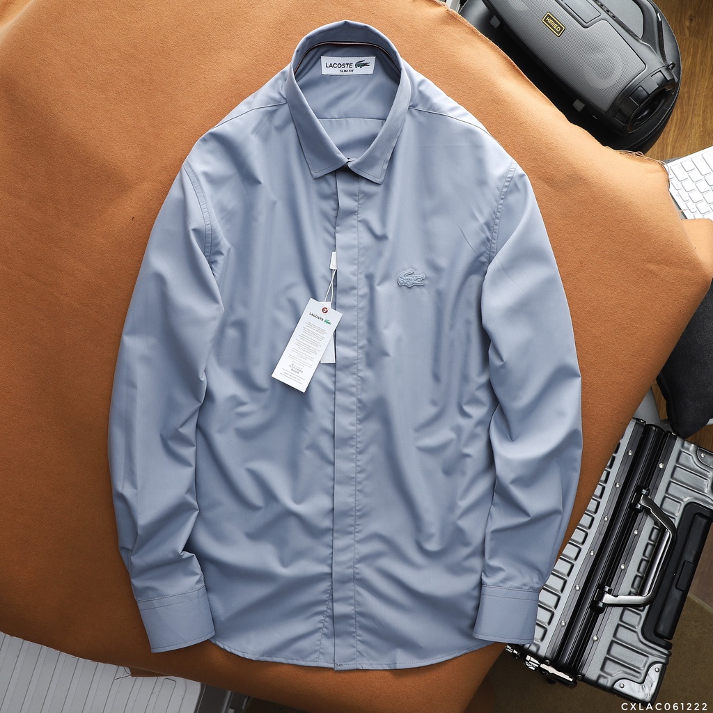 Áo sơ mi nam tay dài  kiểu giấu nút, chất vải modal chính phẩm, mịn mát 61222